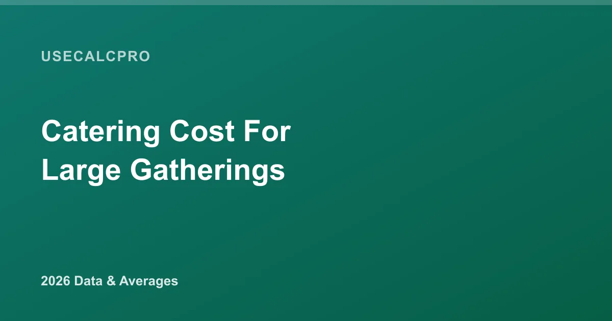 Catering Cost Estimation for Large Gatherings (2026)
