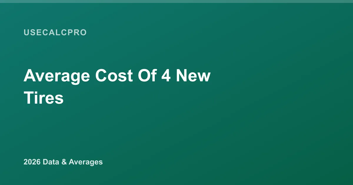 Average Cost of 4 New Tires (2026): Installed Price Guide