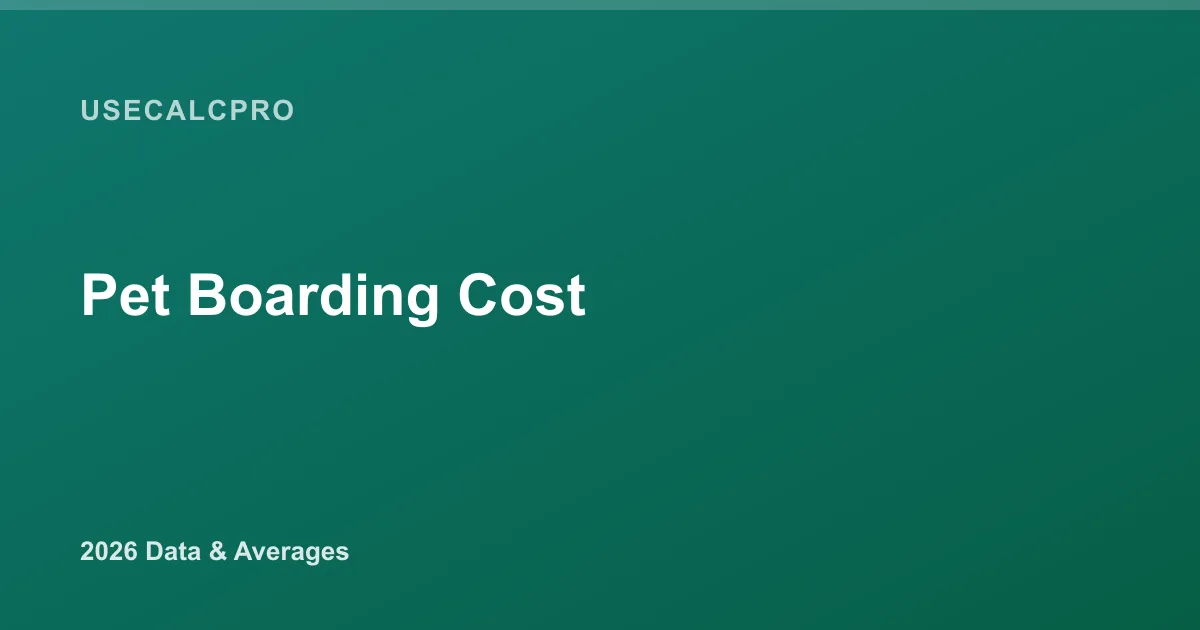 Pet Boarding Cost in 2026: Dog & Cat Boarding and Kennel Rates