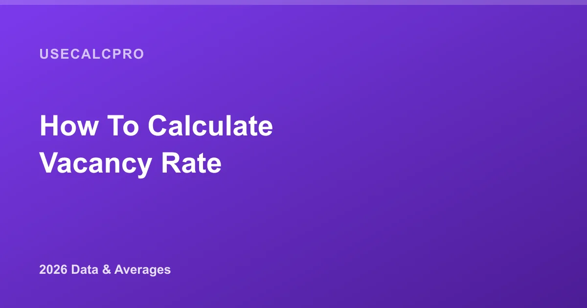 How to Calculate Vacancy Rate for a Rental Property (2026)