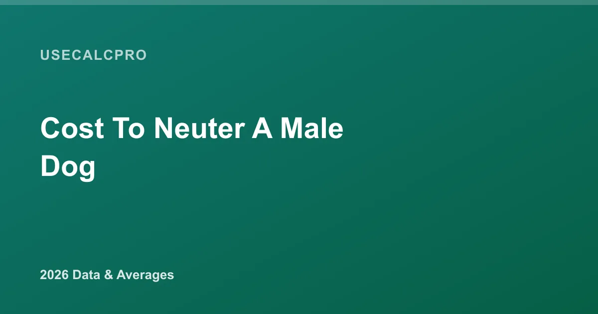 Cost to Neuter a Male Dog in 2026: Clinic vs Vet by Size