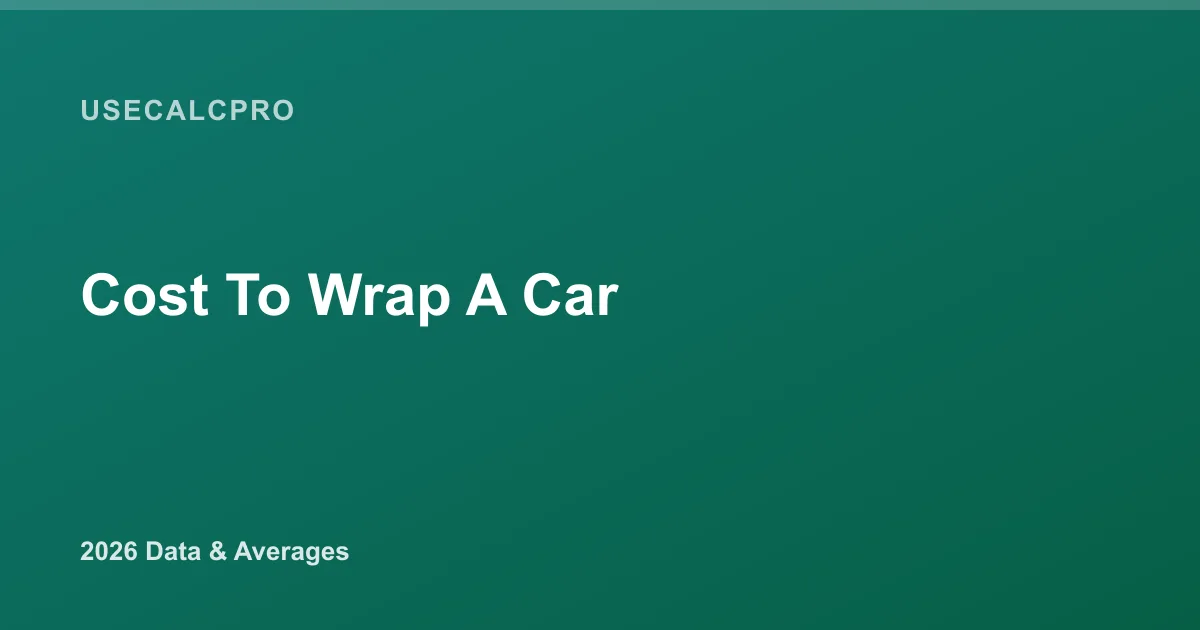 Cost to Wrap a Car in 2026: Vinyl Wrap Price Guide