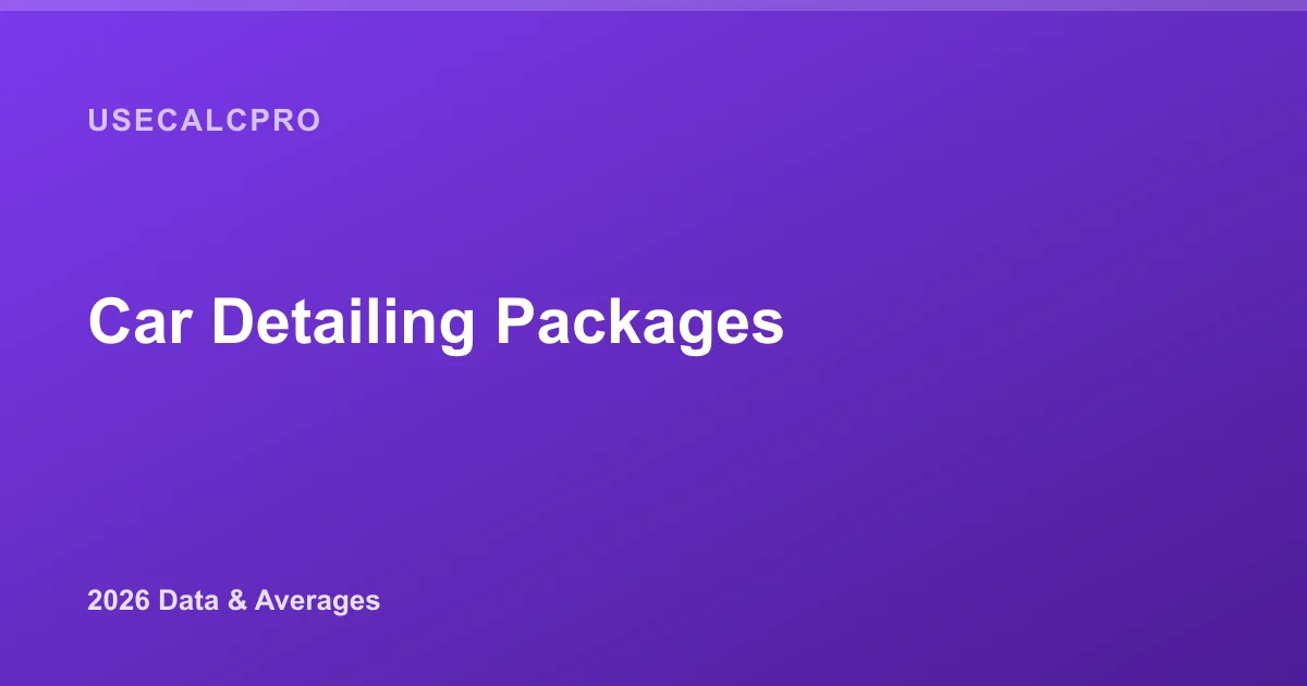 Car Detailing Packages: What's Included & 2026 Prices