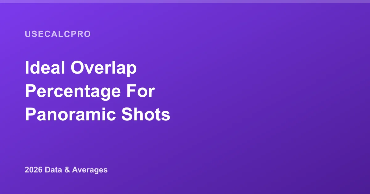 Ideal Overlap Percentage for Panoramic Shots (Photoshop Stitching), 2026