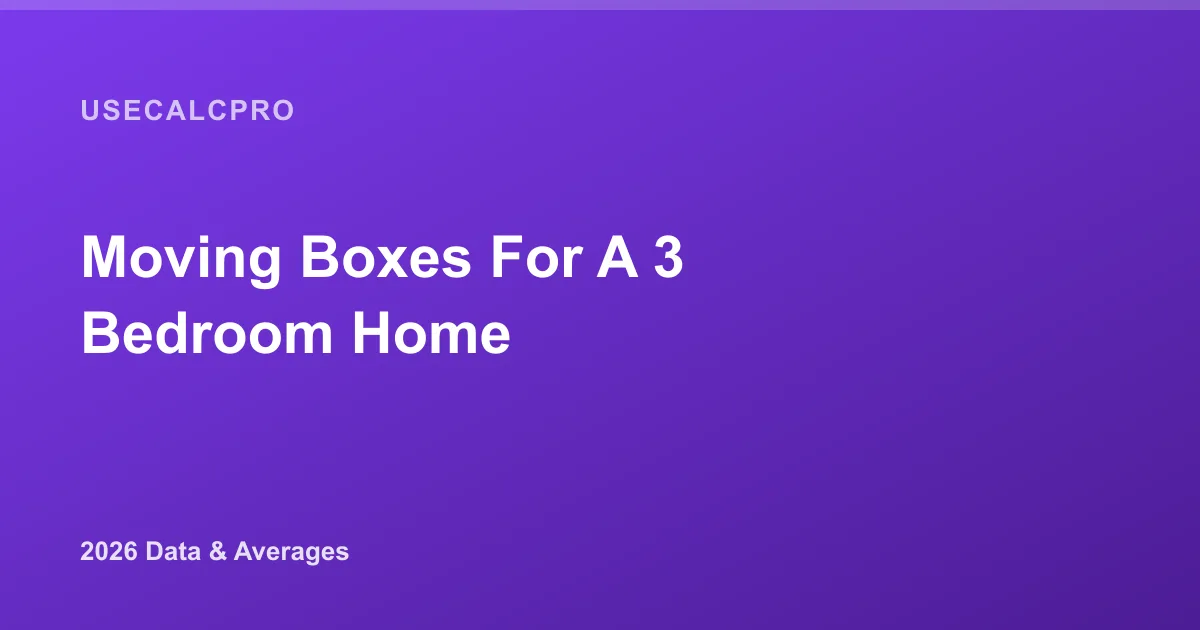 How Many Moving Boxes for a 3-Bedroom Home? (2026 Estimate)