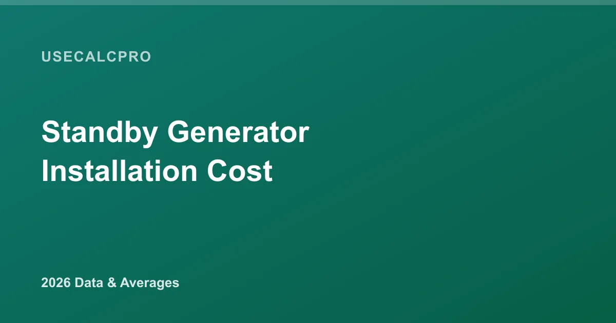 Standby Generator Installation Cost: 2026 Install-Only Breakdown
