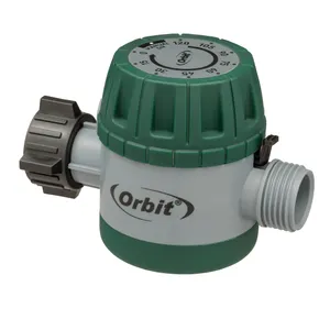 Orbit Mechanical Water Timer - Adjustable Irrigation Shutoff for Lawn & Garden Watering - Battery-Free Clockwork Hose Faucet Timer with Easy Grip Dial & Manual Bypass - 62034
