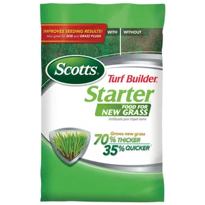 Scotts Turf Builder Starter Food for New Grass, 15 lb. - Lawn Fertilizer for Newly Planted Grass, Also Great for Sod and Grass Plugs - Covers 5,000 sq. ft.