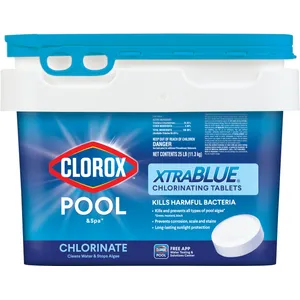 Clorox® Pool&Spa™ XtraBlue 3” Swimming Pool Chlorinating Tablets, Kills Bacteria & Stops Algae (25 LB)