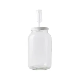 FastRack 1 Gallon Mason Jar Wide Mouth & Twin Bubble Airlock for Fermentation, Pickling, Brewing & Dry Storage – BPA-Free One Gallon Glass Jar with Lid