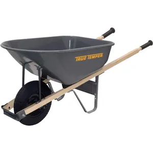 True Temper 6 Cu Ft Steel Tray Wheelbarrow