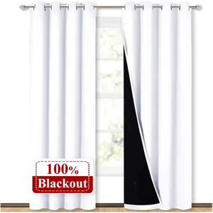 NICETOWN 100% Blackout Curtain Panels 52"x84" 2-Pack