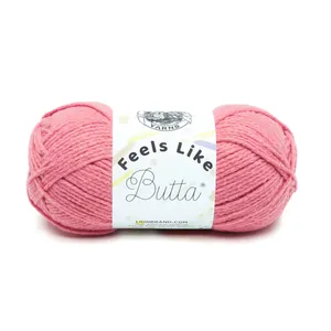 Lion Brand Yarn Feels Like Butta Yarn, Velvety-Soft Yarn for Crocheting and Knitting, 1 Pack, Dusty Pink