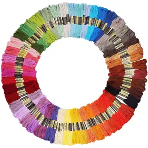 iShyan Embroidery Floss 100 Skeins Rainbow Colors with DMC Numbers