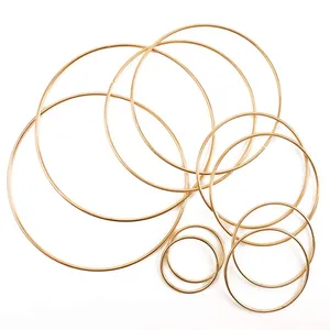 BigOtters Dream Catcher Rings, 10PCS Wreath Macrame Rings Gold Metal Floral Hoops for Making Wedding Wreath Decor Wall Hanging Crafts, 5 Sizes(2" x2, 3" x2, 4" x2, 5" x2, 6" x2)