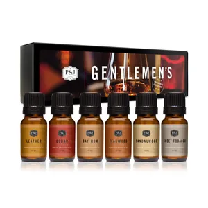P&J Trading Fragrance Oils for Diffusers for Home Gentlemen's Set Fragrance Scents for Candle Making - Soap Making Supplies - Car Diffuser Scents - Essential Home Gift Set - Cedar, Sandalwood & More