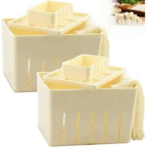Tofu Press Mould 2PCS Plastic DIY Kit with Cheese Cloth