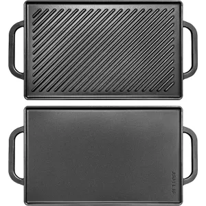 Cast Iron Griddle 20" Double Burner Reversible Flat