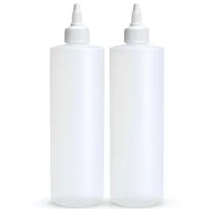 BRIGHTFROM Condiment Squeeze Bottles, 16 OZ Empty Squirt Bottle with Twist Top Cap, Leak Proof - Great for Ketchup, Mustard, Syrup, Sauces, Dressing, Oil, Arts and Crafts, BPA FREE Plastic - 2 PACK