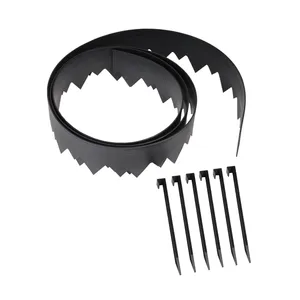 EasyFlex Pound‑In Landscape Edging with Bonus Anchoring Stakes – 20‑Foot Plastic Garden Border, 4.5 in. Straight‑Top Lawn Edging, Black