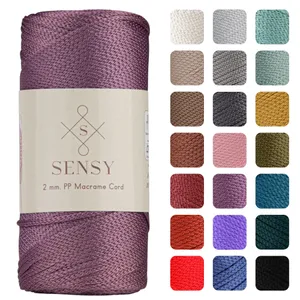 Sensy Premium 2mm 251 Yards Polyester Rope 100% Polypropylene Cord Macrame Cord 2mm Crochet Bag Cord Macrame Rope Crochet Thread Gift for Knitter (Plum)