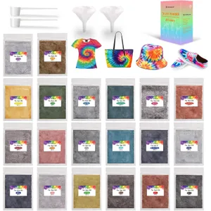 YRYM HT Tie Dye Powder Refills 400g - 20 Vibrant Colors Permanent for Tie Dyeing, Easy to Use & Non-Toxic Tie Dye Powder Bulk for Kids Adults