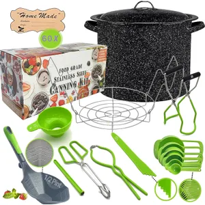 Canning Supplies-24 Qt. Water Bath Canning Pot with Rack & Lid -Starter Kits Set for Beginners - Stainless Steel Water Bath Canner Kit & Rack-Rack, XL Ladle, Measuring Cups, Kitchen Funnel by Supa Ant