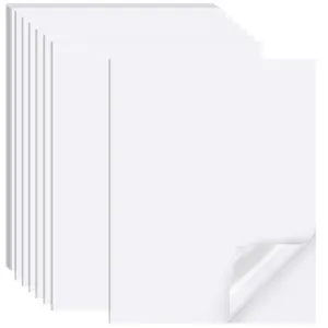 Printable Sticker Paper for Inkjet Printer, 40 Sheets 8.5"x11'' Matte Sticker Printer Paper Full Sheet Labels for Laser/Inkjet Printers, Letter Size