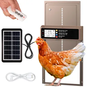 Automatic Chicken Coop Door Solar Powered with Timer & Light Sensor | Automatic Chicken Door with LCD Display, Chicken Door with Rang 20M Remote Control, Anti-Pinch Function & Made of Al-Alloy