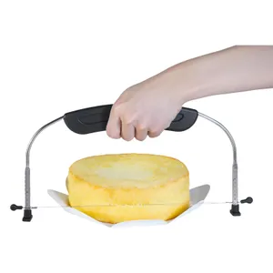 Adjustable Cake LevCake Cutter Slicer Leveler, 9 Different Height Premium Food Grade Stainless Steel Double Wires Cake Cutter/Slicer/Adjustable Cake Leveler for Leveling and Molding (black)