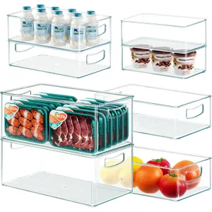 Heyuzb 8-Pack Freezer Organizer Bins Stackable with Handles