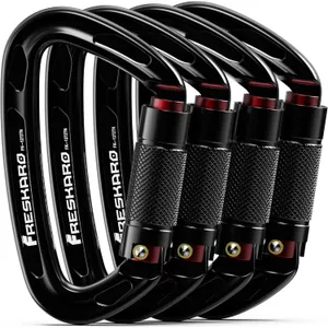 FresKaro Climbing Carabiner Auto Locking 25kN UIAA 4-Pack