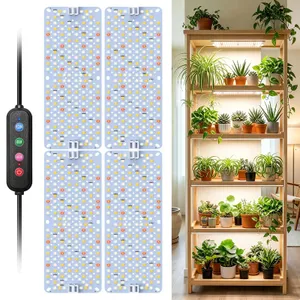 SDOVUERC Full Spectrum 768 LEDs Grow Lights, Plant Grow Lights for Indoor Plants with Daisy Chain Function, Sunlike Spectrum,4/8/12/16/20H Timer for Seed Starting(Pack4)