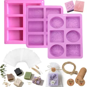 Soap Making Kit with 3 Silicone Molds 48 Bags