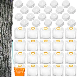 SiliFine 20 Pack Maple Syrup Collection Bags Replacement Bags Include 20 Perforated Lids and 20 Non-perforated Lids for Experts or Beginners Maple Birch Syrup Collection Supplies