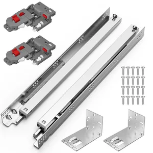 Chibery 9 12 15 18 21 Inch Undermount Soft Close Drawer Slides, Full Extension 3D Locking Device, Concealed Bottom Mount Rails for face Frame Cabinet, Rear Mount Brackets, 100 LB, 15 inch-1 Pair