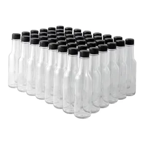 Glass Woozy Hot Sauce Bottles 5oz 24-Pack with Caps